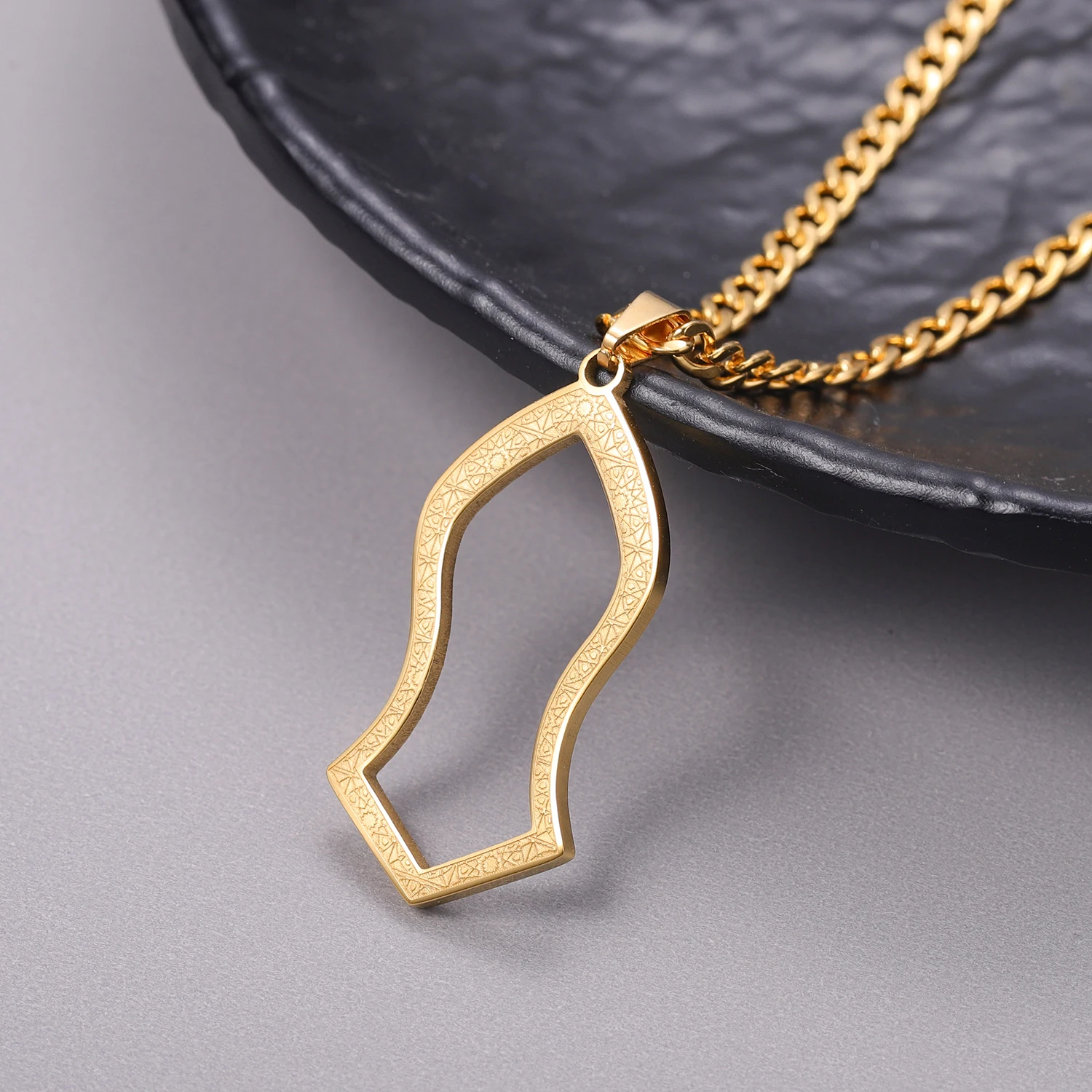 Мужское ожерелье с каллиграфией, из нержавеющей стали