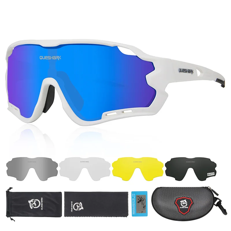 Queshark HD поляризованные велосипедные очки для мужчин и женщин 5 линз MTB дорожный велосипед TR90 рама