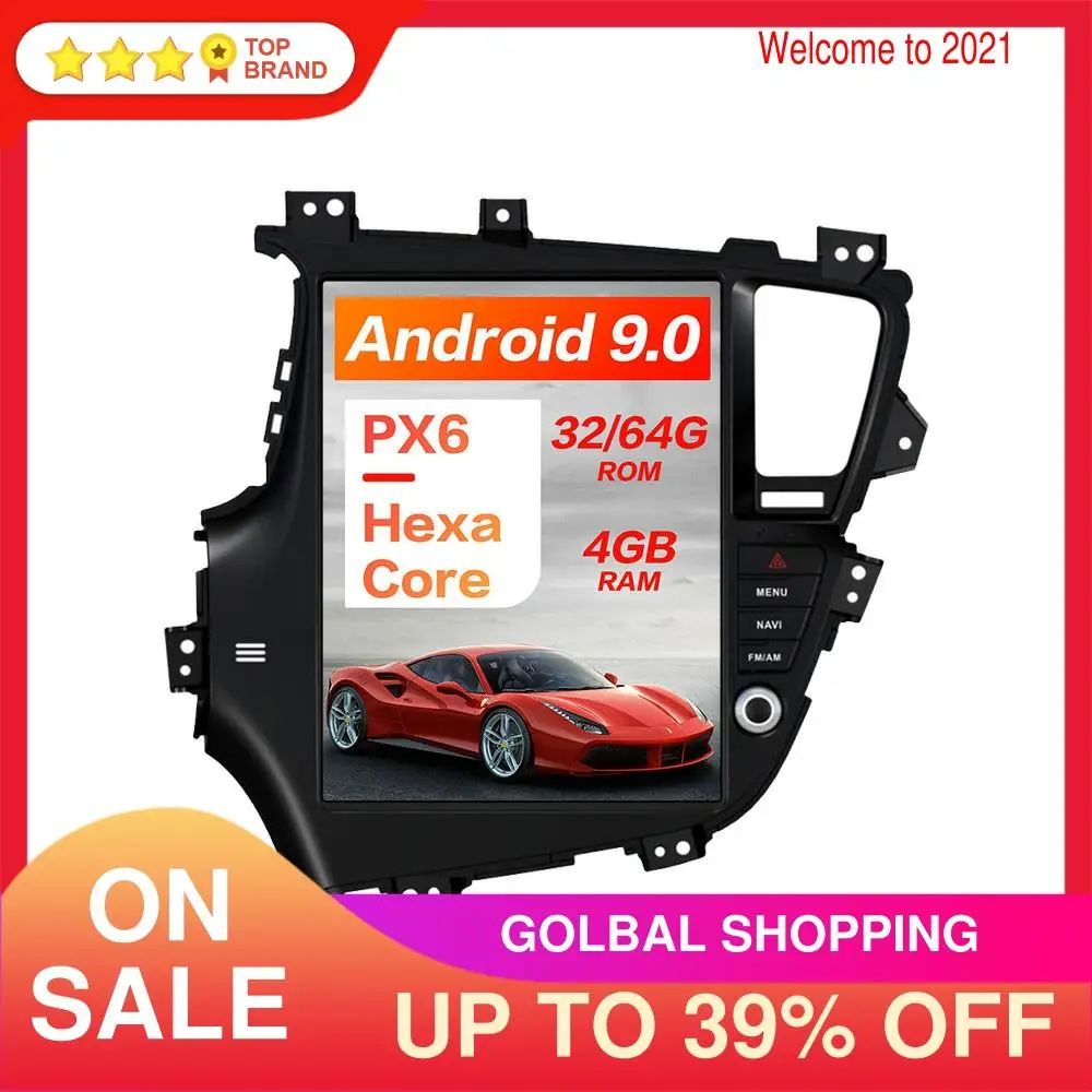 Tesla стиль Android 9 4 + 64G Мультимедийный Плеер автомобильная навигация для KIA Optima/KIA K5