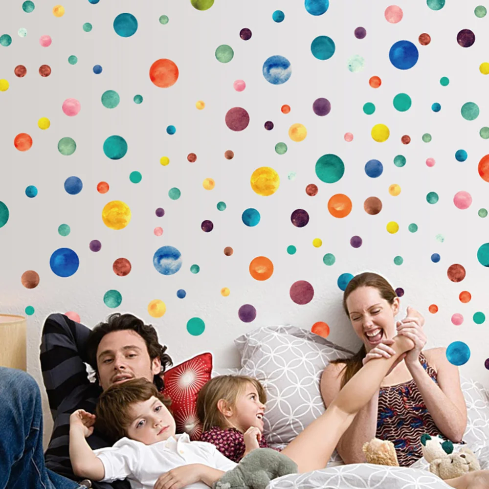 

1PC Colorful Polka Circle Wall Stickers For Kids Rooms Home Decor Wall Decal DIY PVC Baby Nursery Sticker