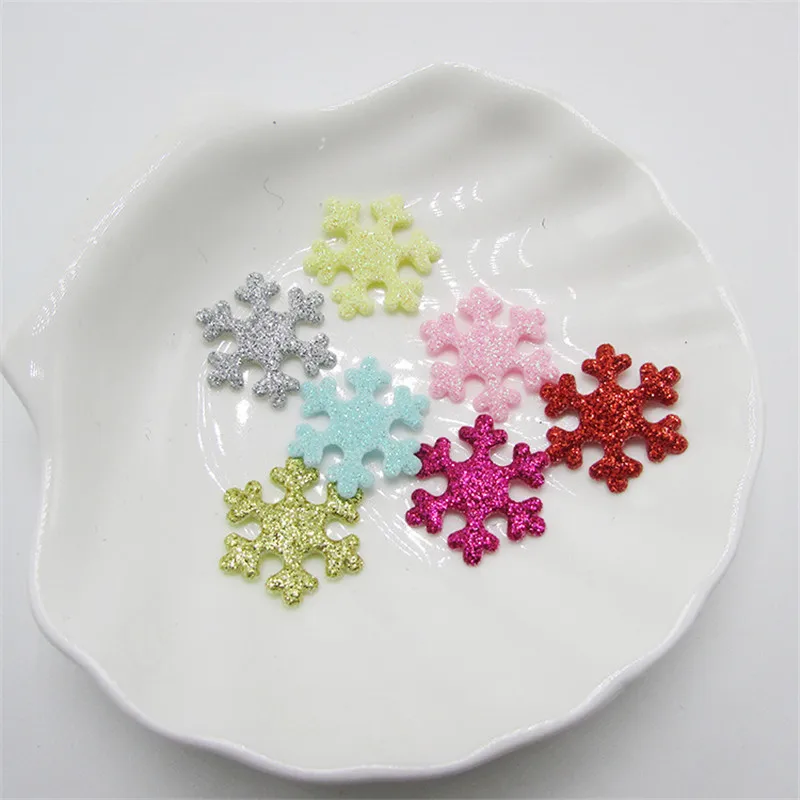 100 шт. блестящий цвет маленькая Снежинка аппликация сделай сам принадлежности
