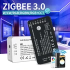 Контроллер светодиодной ленты Zigbee 3,0 Smart Pro WCWRGBRGBW CCT, теплый, холодный, белый свет, диммер, работа с Alexa Echo Plus