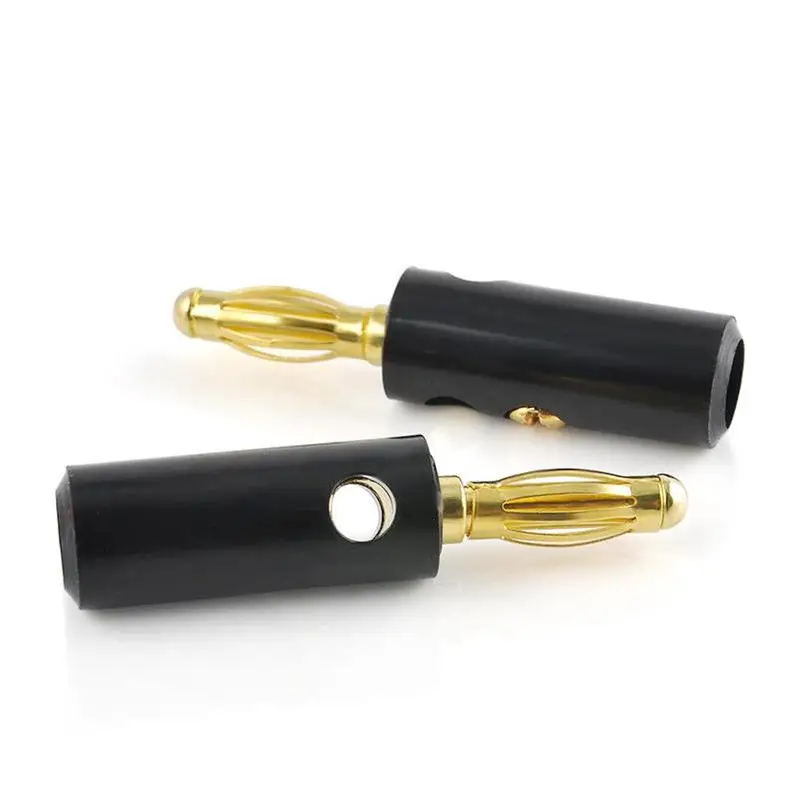 

10PCS BANANA PLUGS 24K Gold-plated 4MM Banana Connector with Screw Lock For Audio Jack Speaker Plugs Black&Red