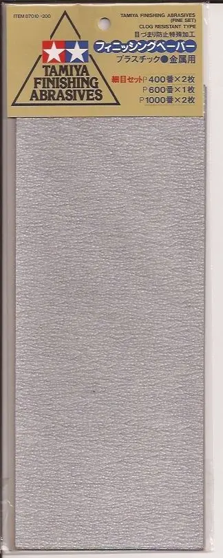 

TAMIYA 87010 Finishing Abrasive Sand Paper Fine 5pcs P400x2 P600x1 P1000x2 NEW