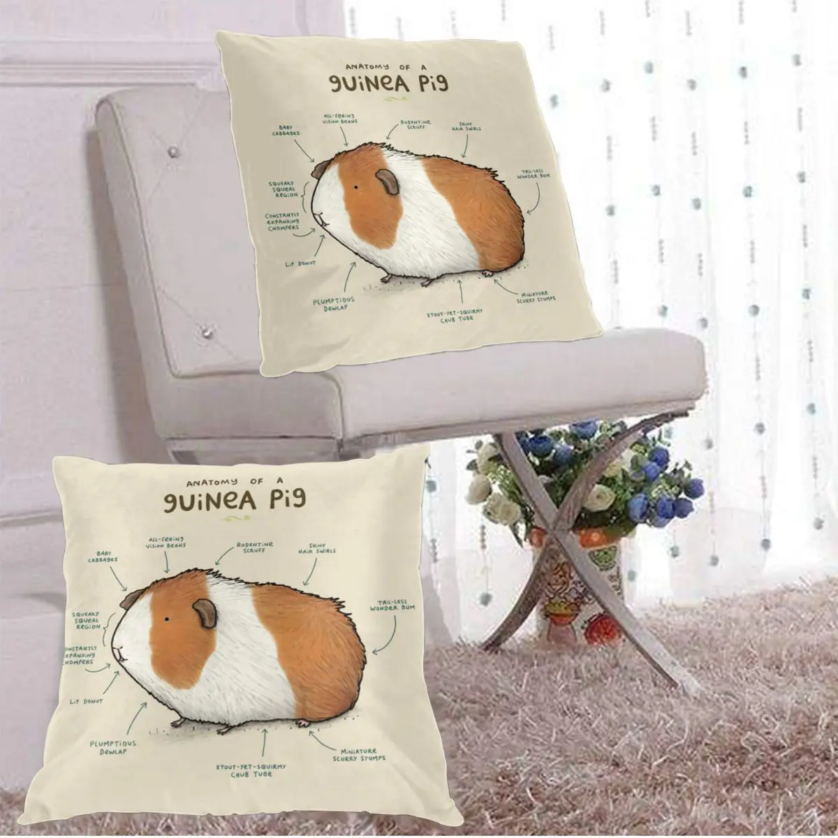 Диванные подушки Чехол Анатомия морская свинья Диван декоративные накидка для |