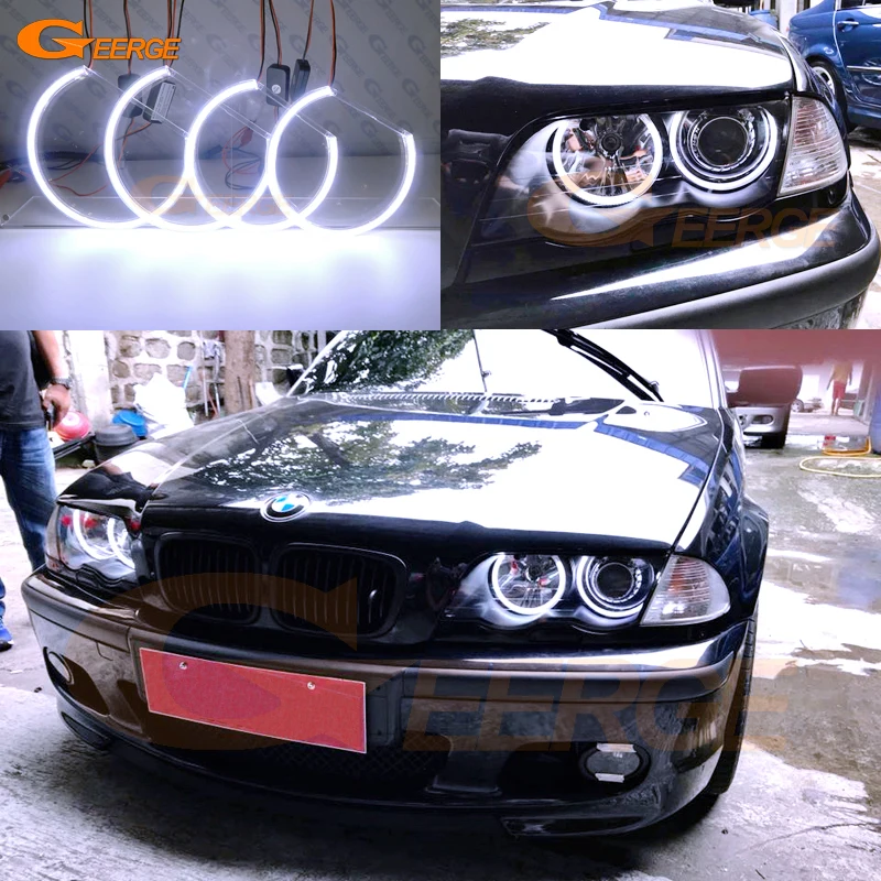 Отличный Дневной светильник ультра яркий COB led angel eyes halo кольца для BMW E46 Coupe