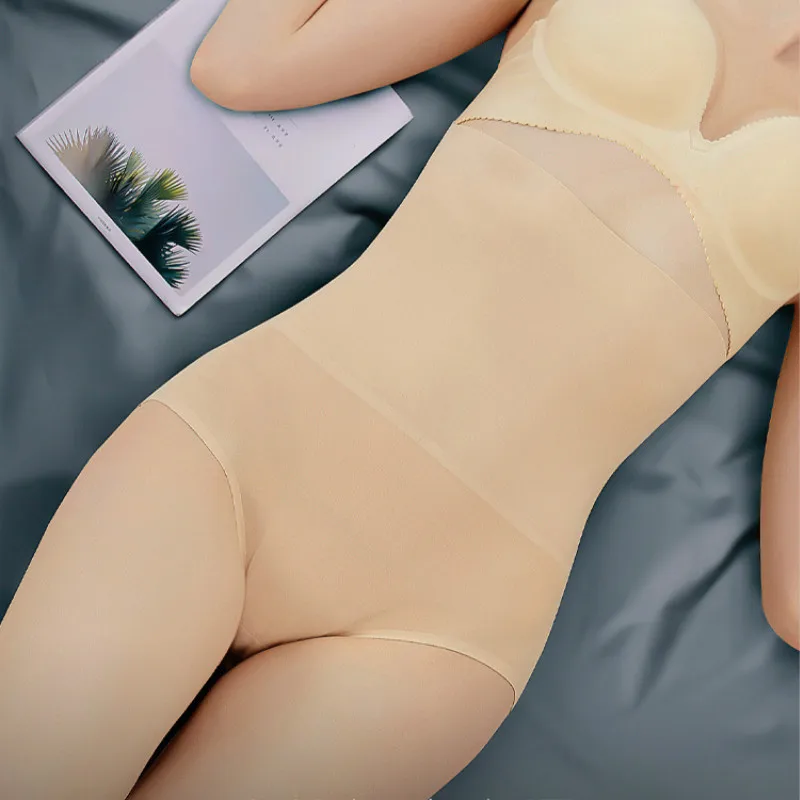 Бесшовные шелковистые Утягивающие трусики с высокой талией для похудения и