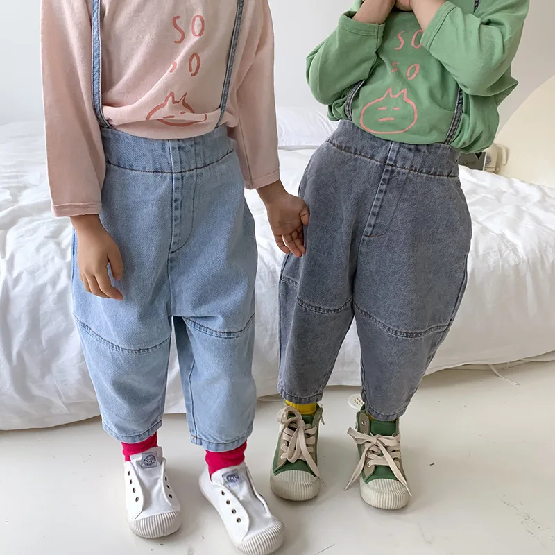 Корейская детская одежда 2020 новые ковбойские штаны на весну с редиской для
