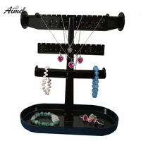 fashion 3 layer jewelry display stand earring necklace pendant storage display rack bracelet cosmetic organizer tray watch box