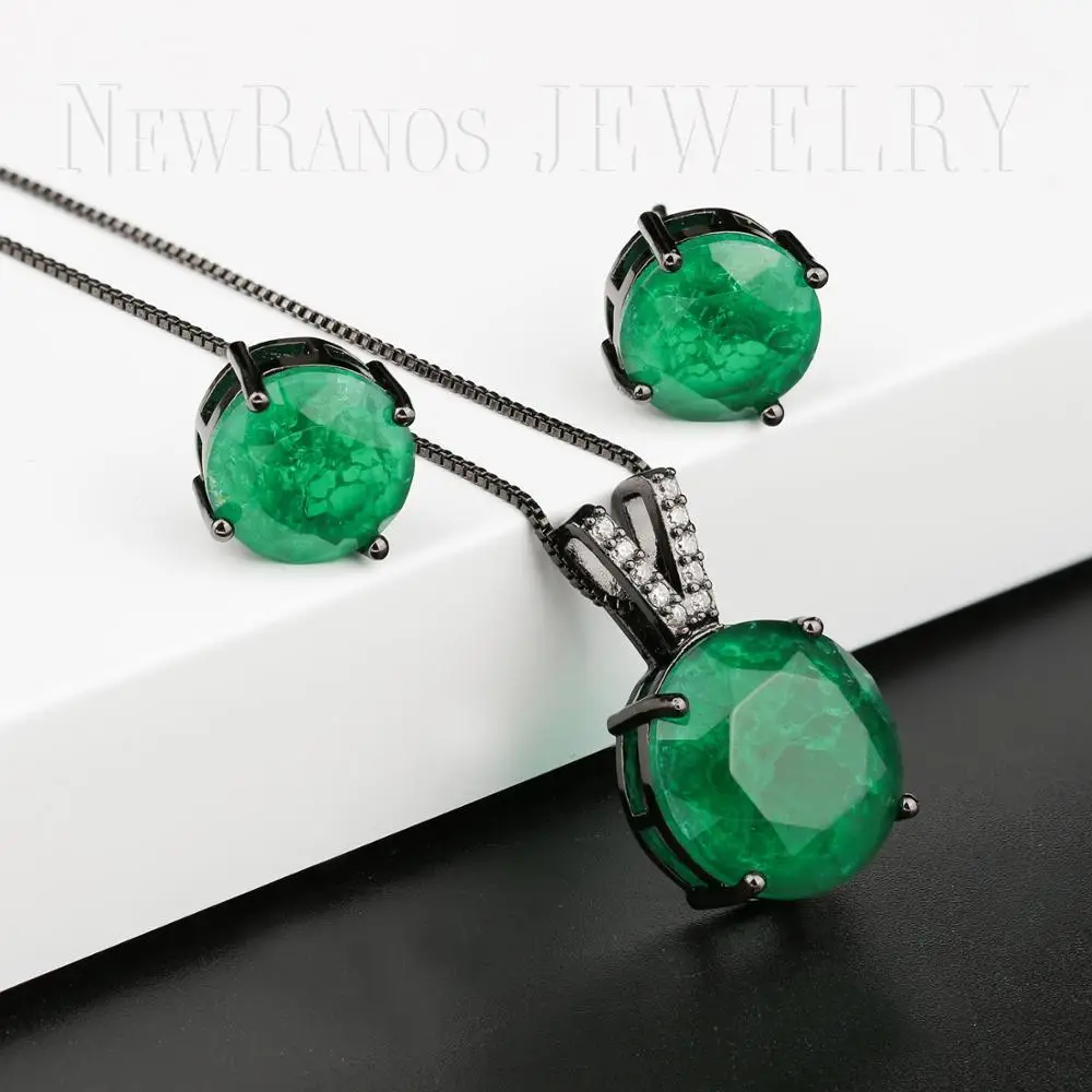 Комплект из колье и серёг с фианитами SFX001454 | Украшения аксессуары