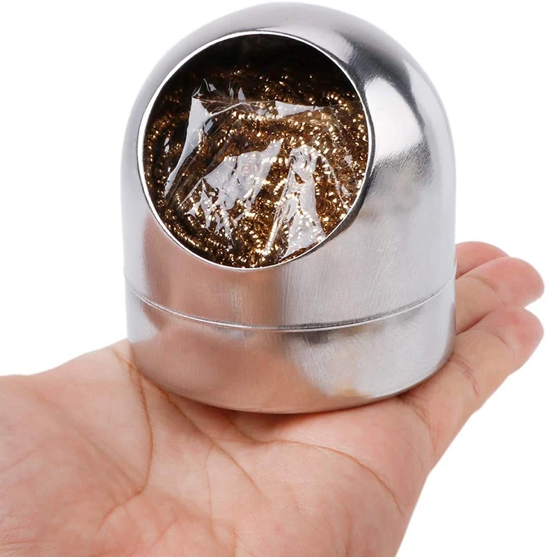 

7Pcs Soldering Tip Iron Cleaner,Soldering Tip Cleaning Ball and Base, Holder Soft Coiled Brass Tip Cleaner Kit