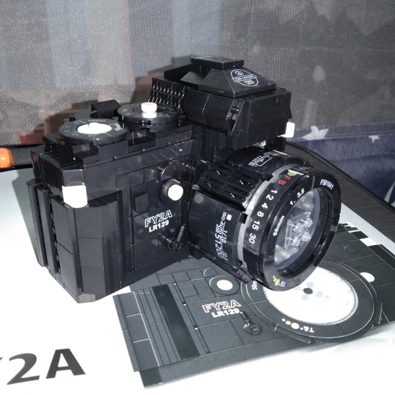 Lezi 00844 Black Classic SLR Digital Camera Machine 3D Model DIY Small Mini Blocks Bricks Building Toy for Children Gift no Box  Игрушки