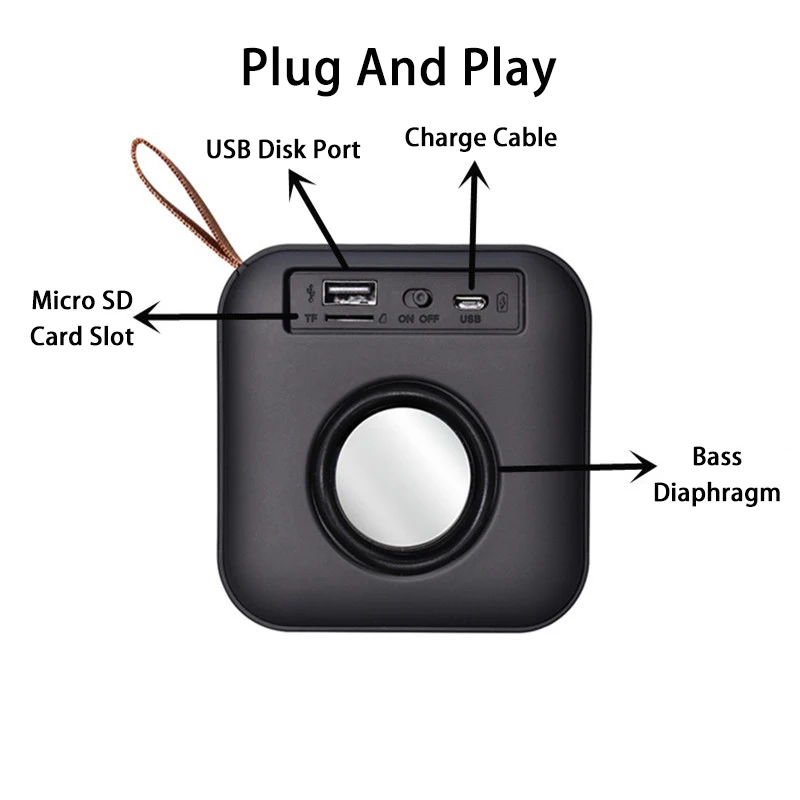 T5 Беспроводная мощная bluetooth колонка Портативная мини Колонка Bluetooth 4 2 уличная