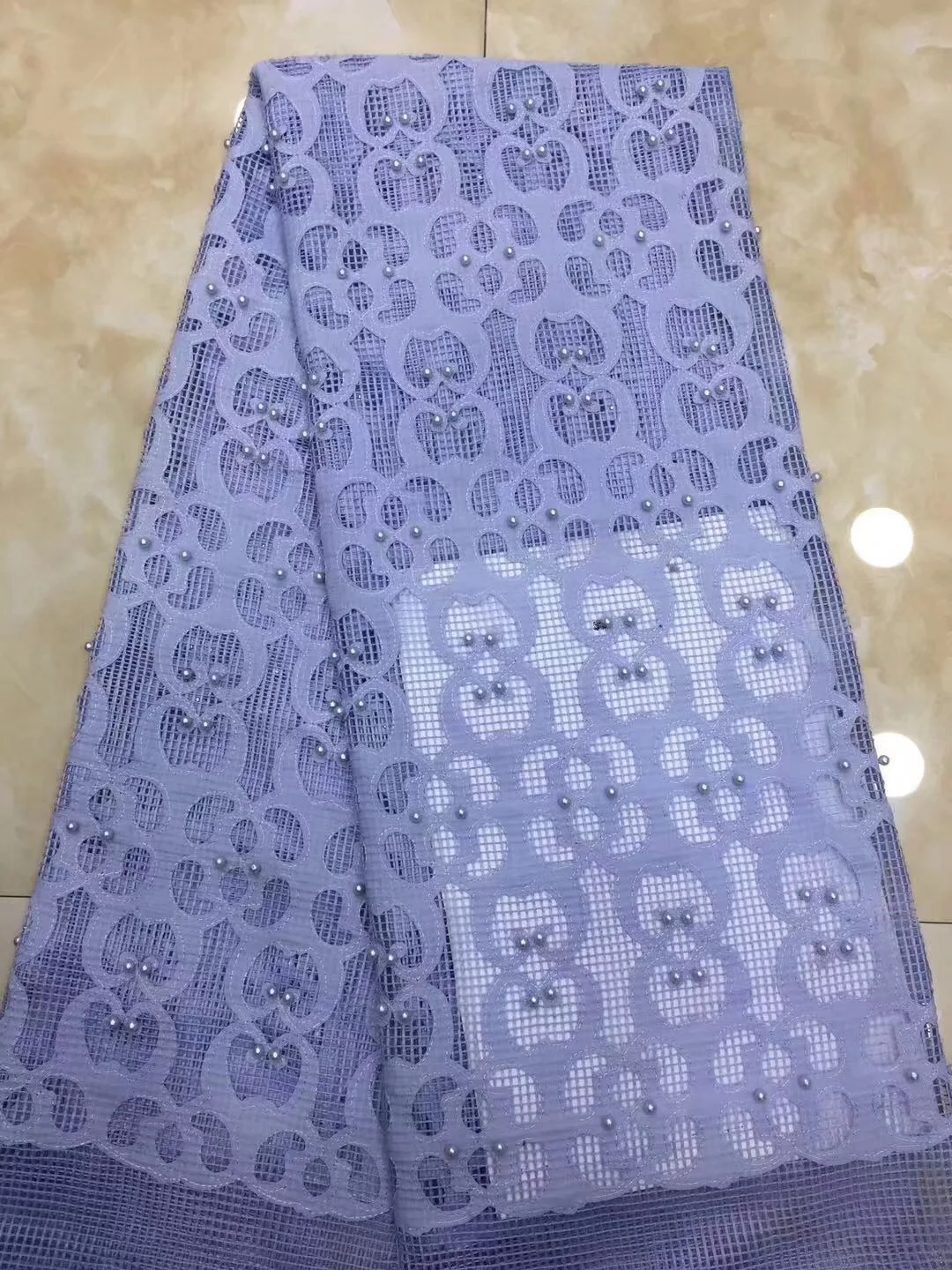 5 yards free ship by DHL High Quality African Lace Fabric New French Cord Pearls Nigerian Fabrics for Dress D86 | Дом и сад