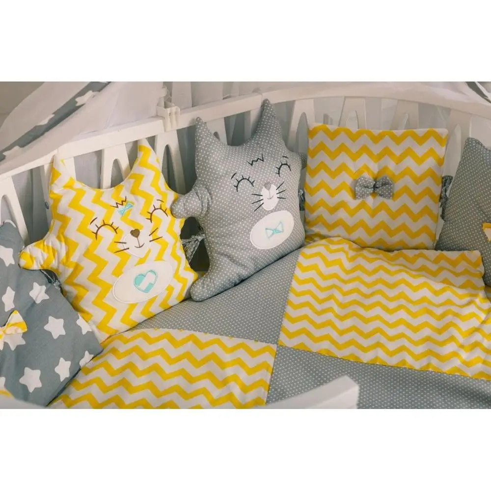 Набор постельного белья Incanto Котята для круглой кроватки 10 предметов|Наборы