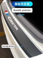 for hyundai creta 2012 2018 2019 leather car rear bumper stickers for carbon fiber protector car trunk protection plate film