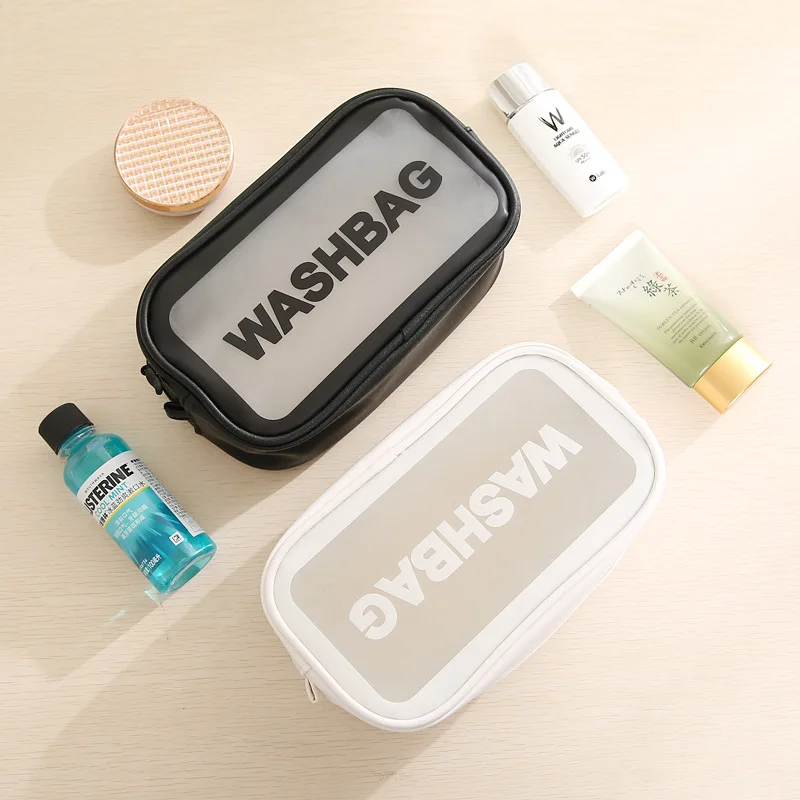 Прозрачная косметичка для путешествий чехол макияжа на молнии прозрачная