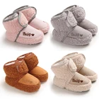 Детская зимняя теплая хлопковая обувь для первых шагов, милая домашняя обувь для маленьких мальчиков и девочек, с мягкой подошвой, для детей 0-18 месяцев