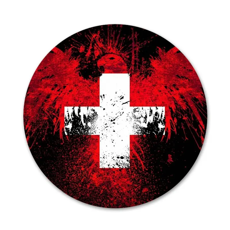 Значки с флагом Чешской и Швейцарии значки металлические для телефона диаметром