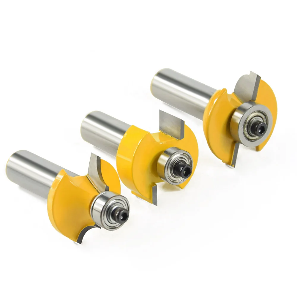 

CMCP 3pcs Glass Door Router Bits 12.7mm Shank Tenon Cutter With Bearing Carbide Milling Cutter For Woodworking Tools