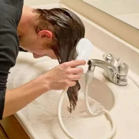 pet shower sprayer slip on hose portable shower head dog sprayer for tub faucet fu