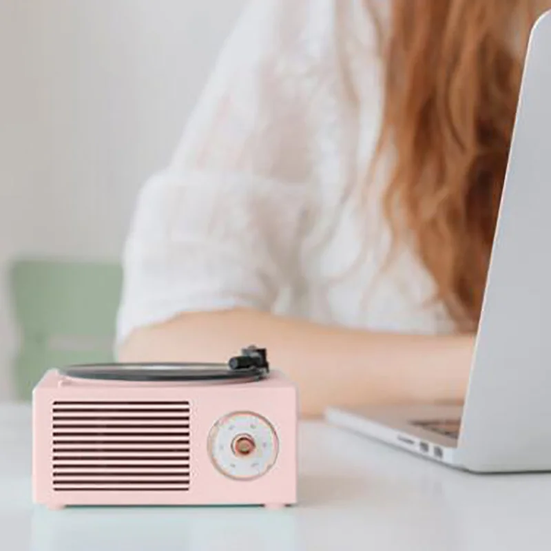 Проигрыватель виниловых пластинок беспроводной портативный мини-динамик из