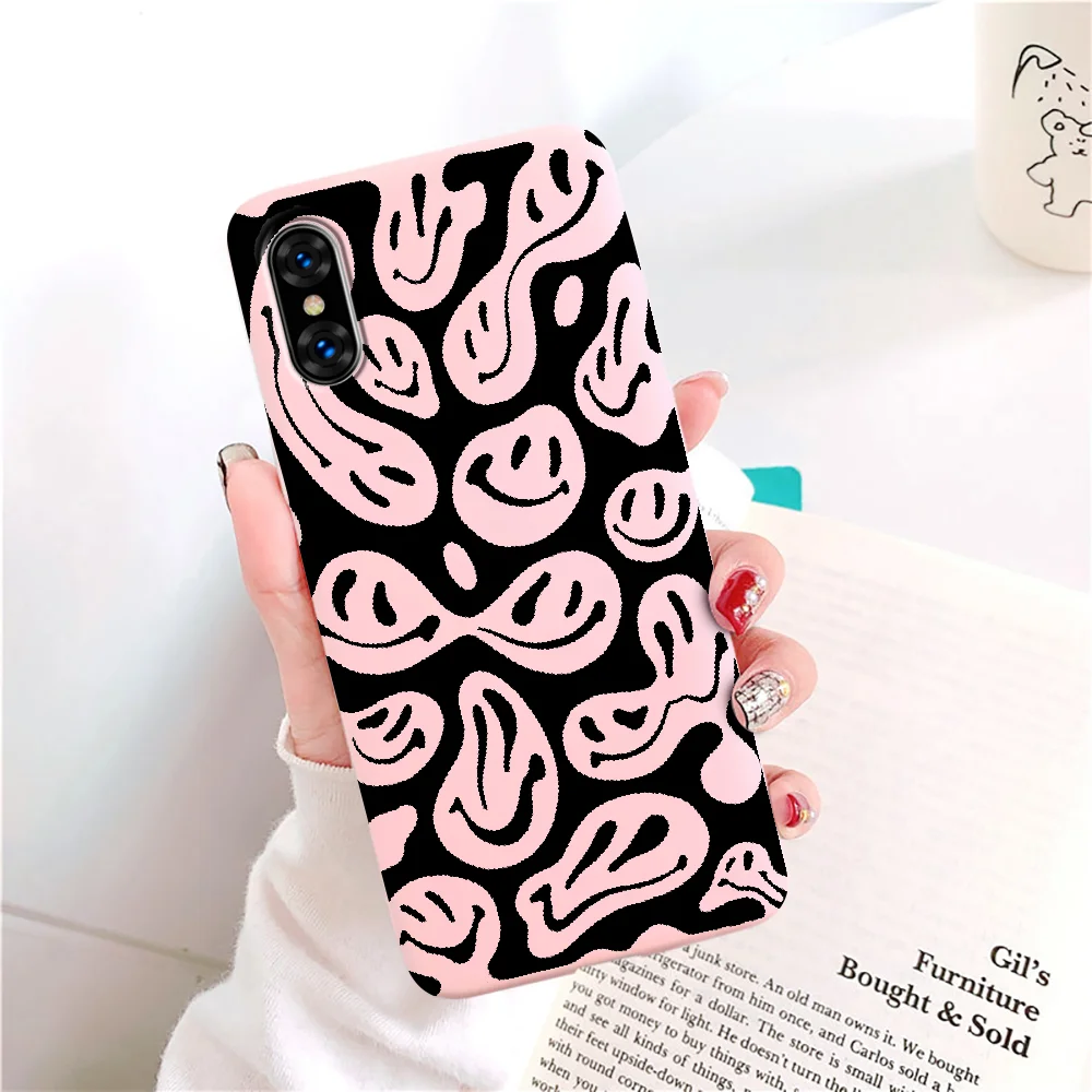 Чехол для телефона с забавным мультяшным изображением улыбающегося лица iphone 5 5S SE