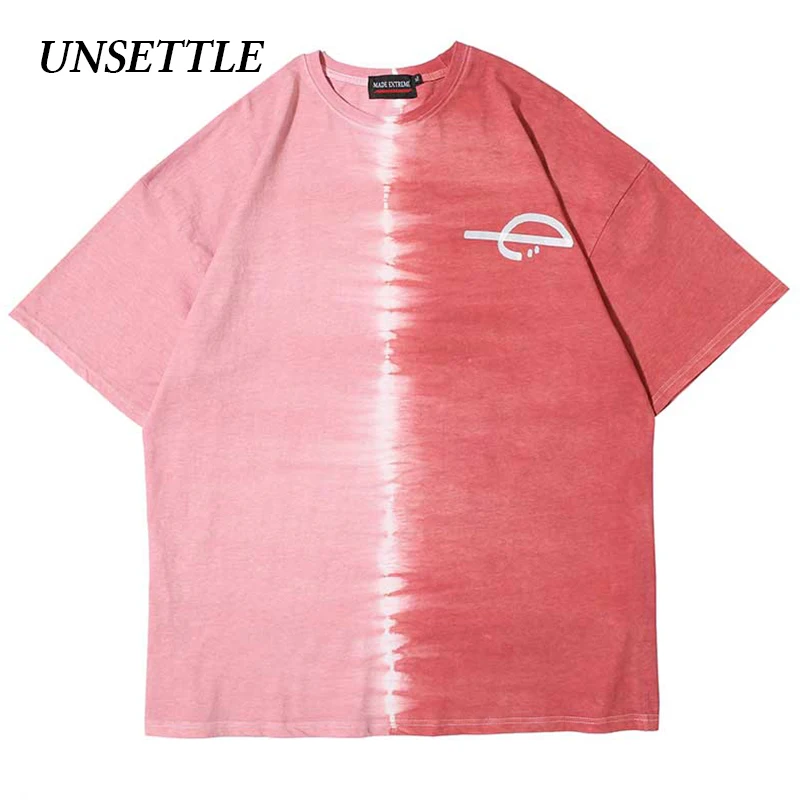 UNSETTLE Harajuku футболка для мужчин/женщин хип хоп с цветными блоками модный принт