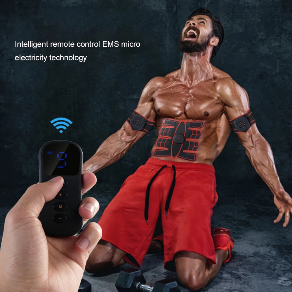 

Electric EMS Wireless Muscle Stimulator Smart Fitness Abdominal Training Body ABS Stimulator Fitness Body Slimming Massager