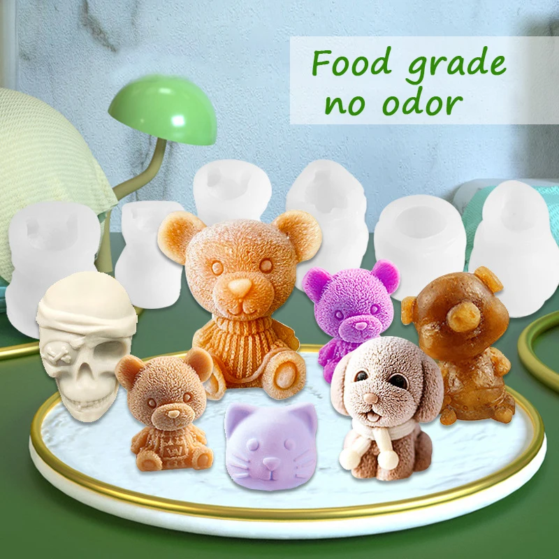 

3D Cute Animal Ice Cube Mold Silicone Bear Ice Cream Modle Fruit Juice Creative Coffee Milk Tea Kitchen Ice Cream Tools