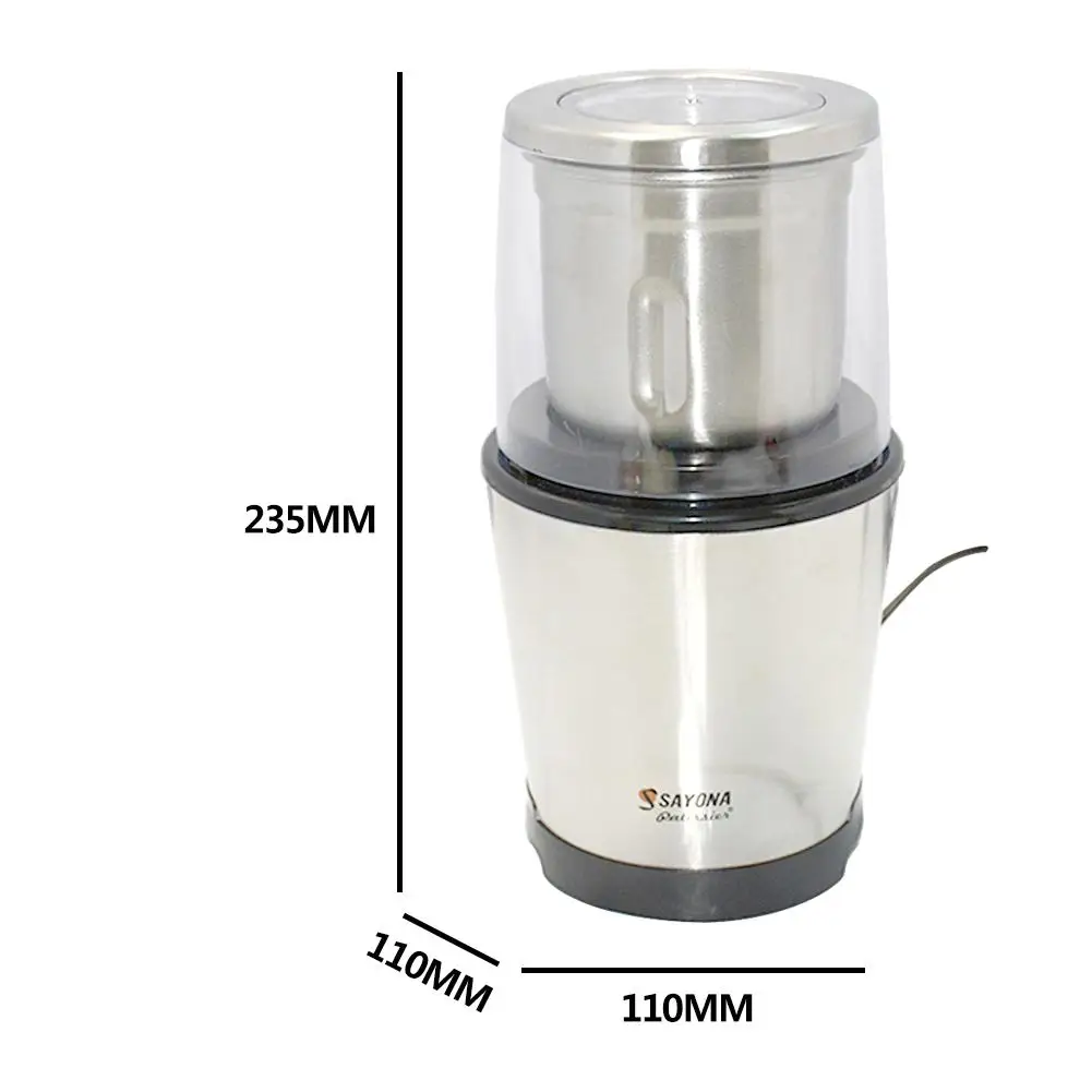 

400W Electric Coffee Grinders Detachable Salt Pepper Beans Spices Dry Grinding Stainless Steel Kitchen Appliances