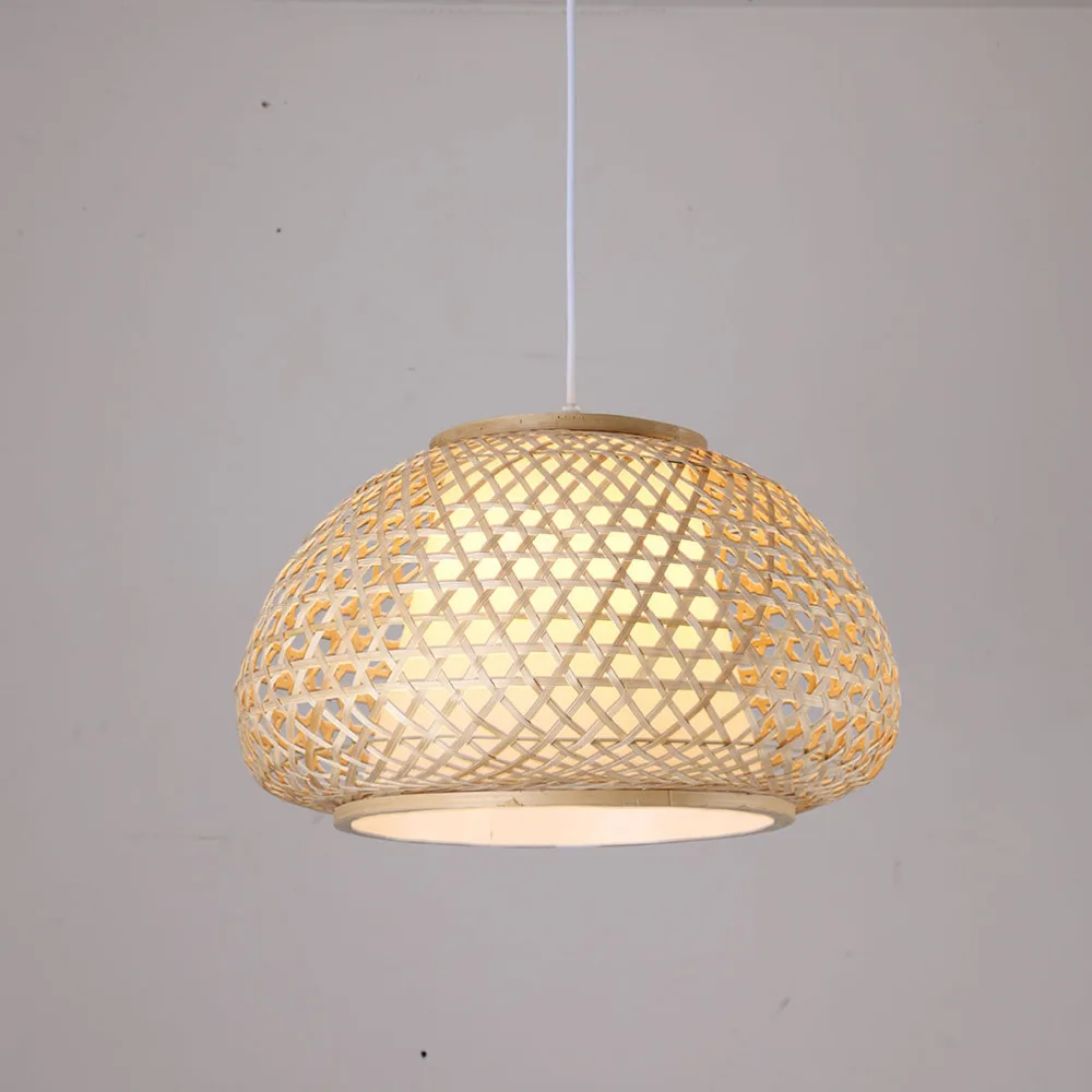 

1Pc Classic Chandelier Decorative Woven Bamboo Light Rustic Loft Lamp (Khaki)