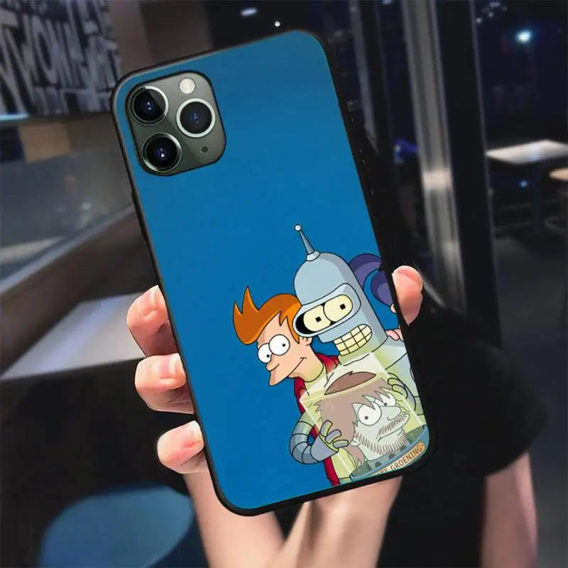 

Cute Futuramas for kid Phone Case For Black-Iphone 5s 6 6s 7 8 11 12 X Xs Xr Pro Plus Max Mini Fundas Cover