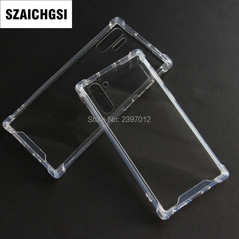 50 шт./партия прозрачный чехол из ТПУ + ПК для samsung Galaxy Note 10 Жесткий Чехол Pro защитный