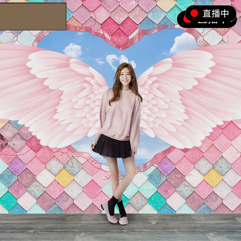 Самоклеящиеся 3D-обои для фотостудии фотообои с изображением крыльев молока чая