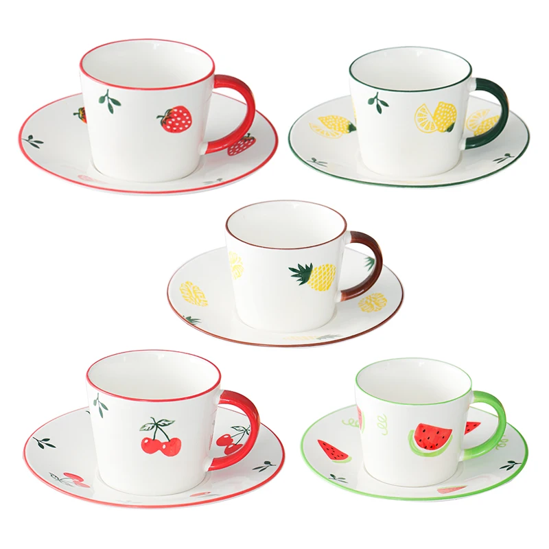 

Travel Coffee Cup and Saucer Set Modern Ceramic English Tea Set Cute Cups Eco Friendly Tazas Originales Drinking Glasses BD50CS