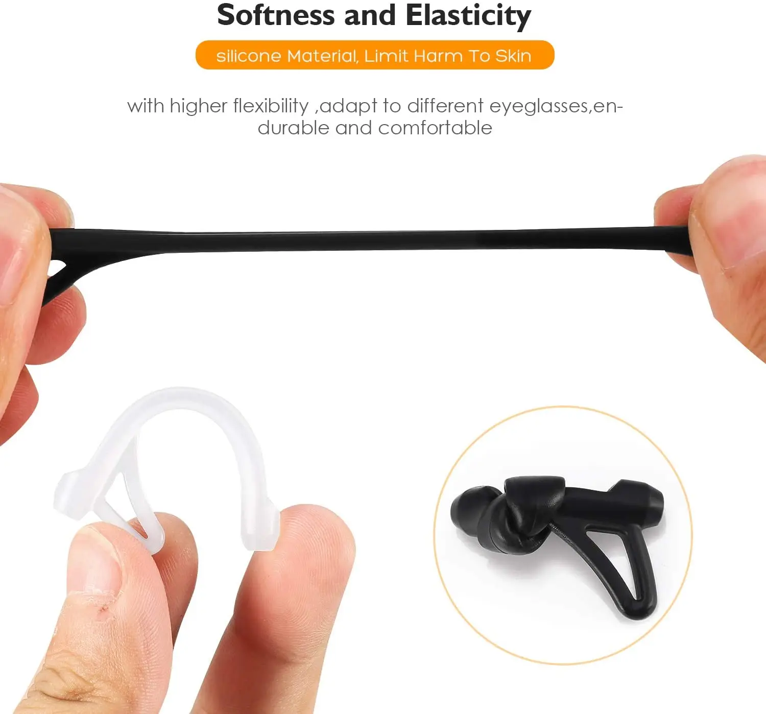 

6pair/set Eyewear Grips Anti Slip Hook Sleeve-upgrade Eyeglasses Design-soft Comfort Hooks And With Retainer-sleeve 2021 Fashion