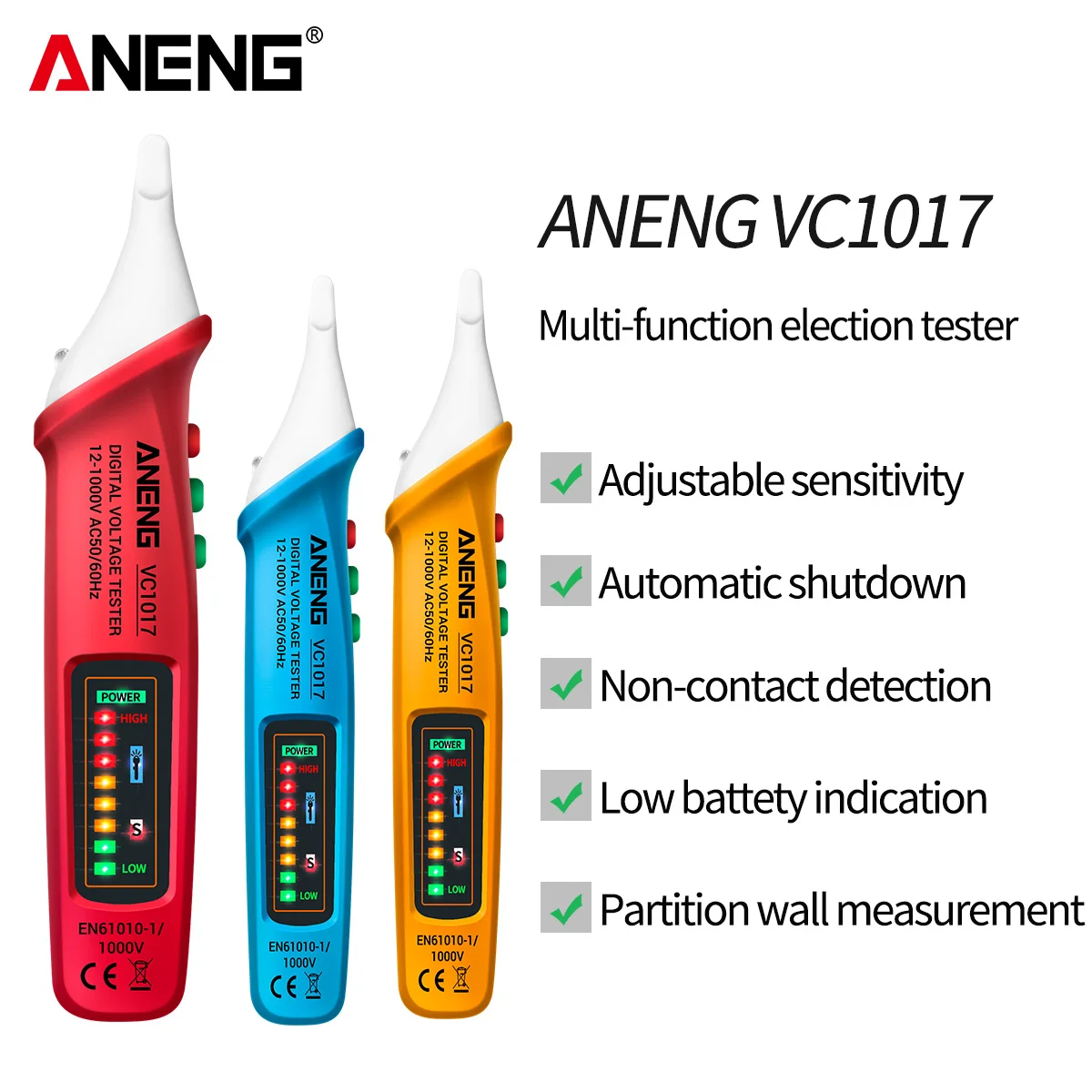ANENG VC1017 тестер мультиметр цифровой вольтметр ручка для авто индикатор