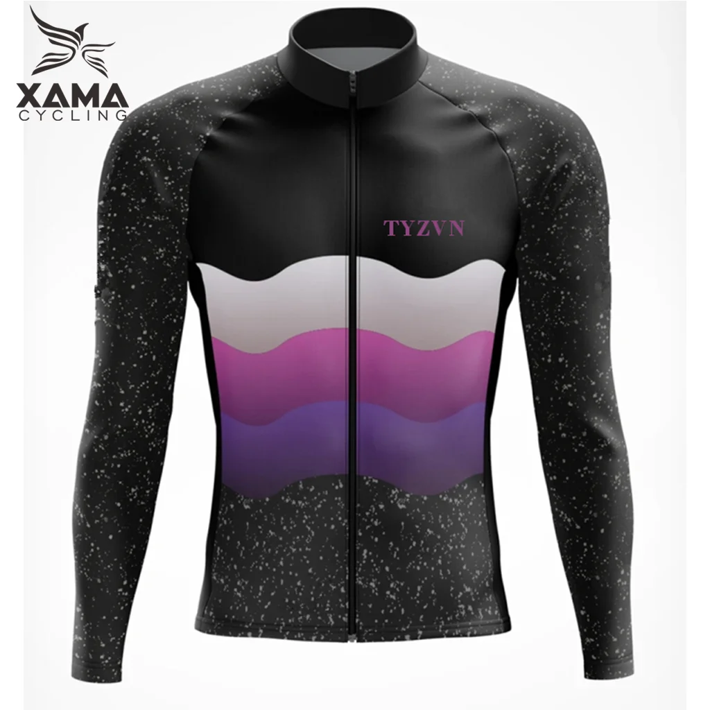 

2022 Spring/Winter XAMA Rainbow Colors Cycling Jackets Shirt Camisa Ciclismo Maillot Long Sleeve Bike Thermal Fleece Warm Jersey