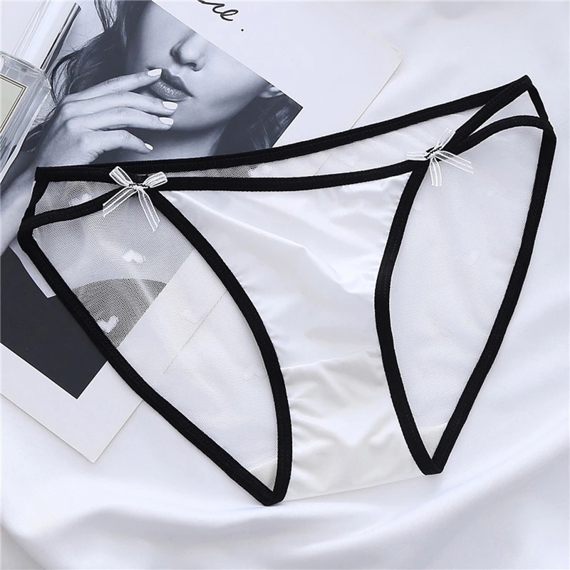 

Women's Sexy Lace Underwear Panties Delicate Soft Comfortable Panties Mesh Lace-up Bow Knot Low-rise Panties Briefs