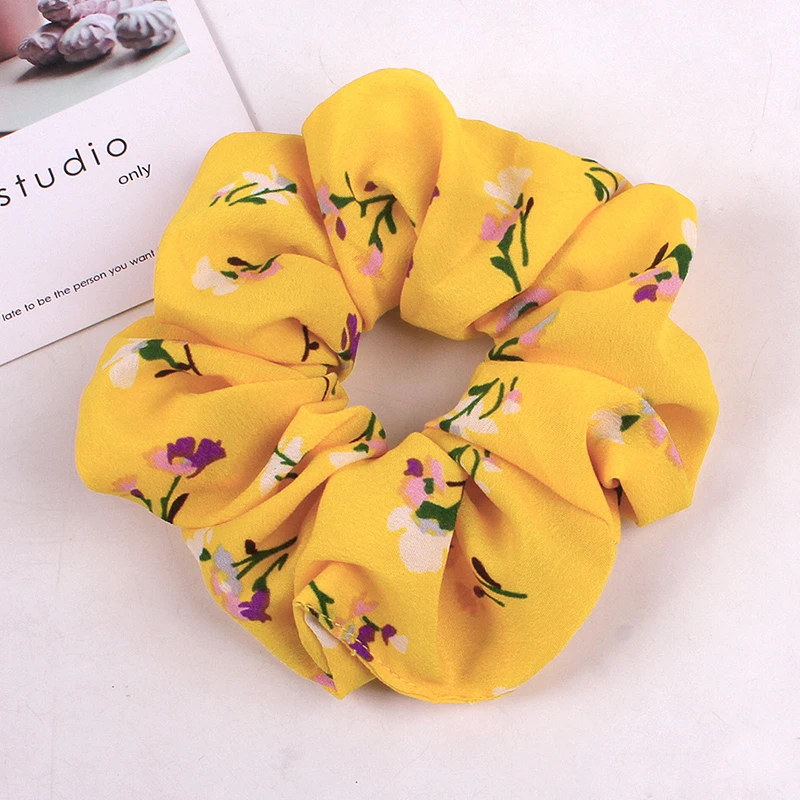 

NEW Flower Scrunchie Ponytail Headband Soft Elastic Hair Ties Summer Turban Floral Hair Bands for Women Hair Jewelry Accessories