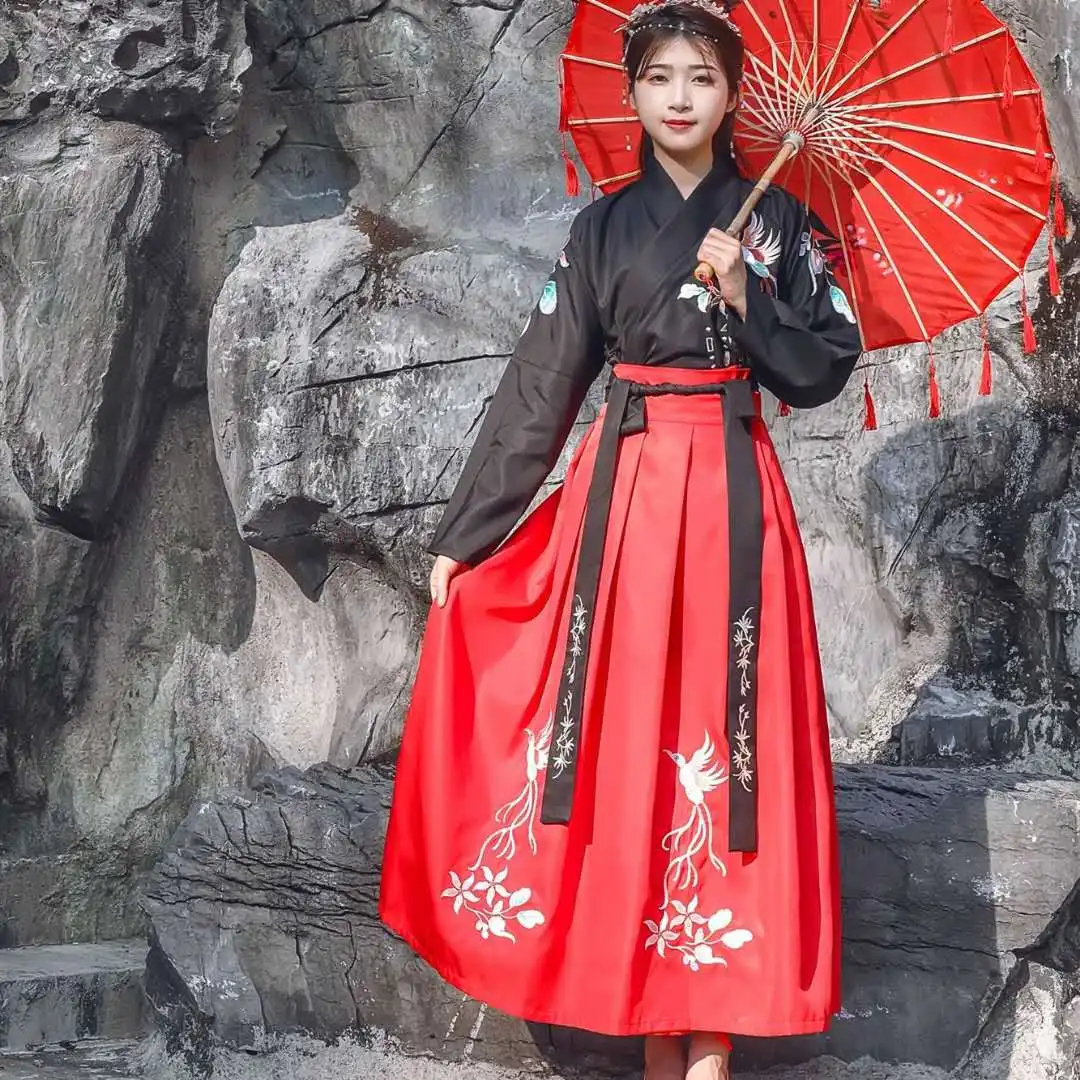 Китайский Hanfu женские элегантные нежная вышивка фея японское кимоно ночной халат