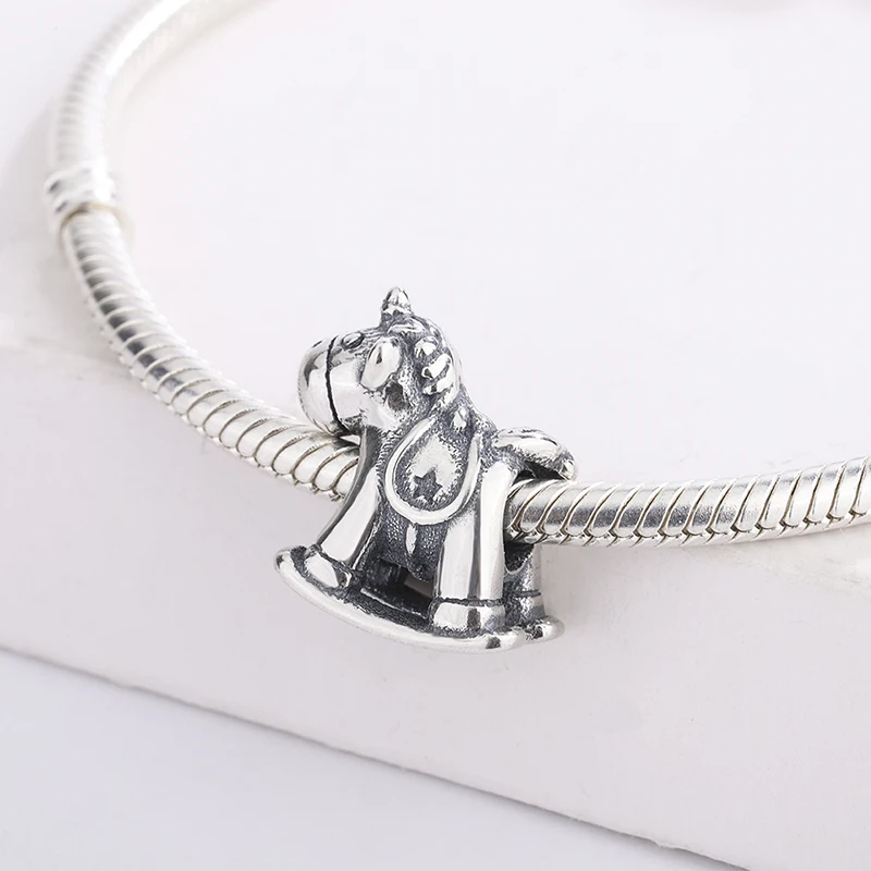 

Fits Pandora 925 Sterling Silver Unicorn Rocking Horse Beads Pendant Charm Bracelet For DIY Making Women Jewelry