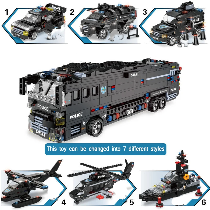 Детский конструктор Городская полиция совместимый с вертолет|Блочные