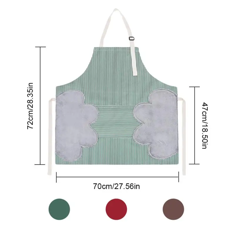 

1pc Apron Waterproof Oil-Proof Kitchen Waist Apron With Side Hand Towel Kitchen Cookware Waterproof and erasable hand apron
