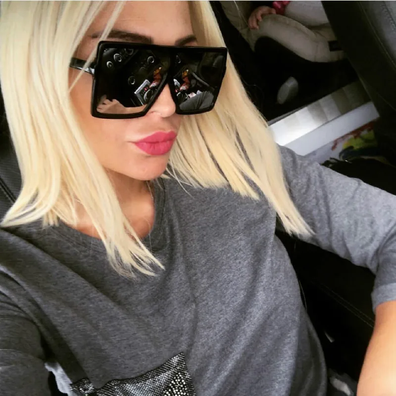 Европейские и американские модные солнцезащитные очки в большой оправе женские