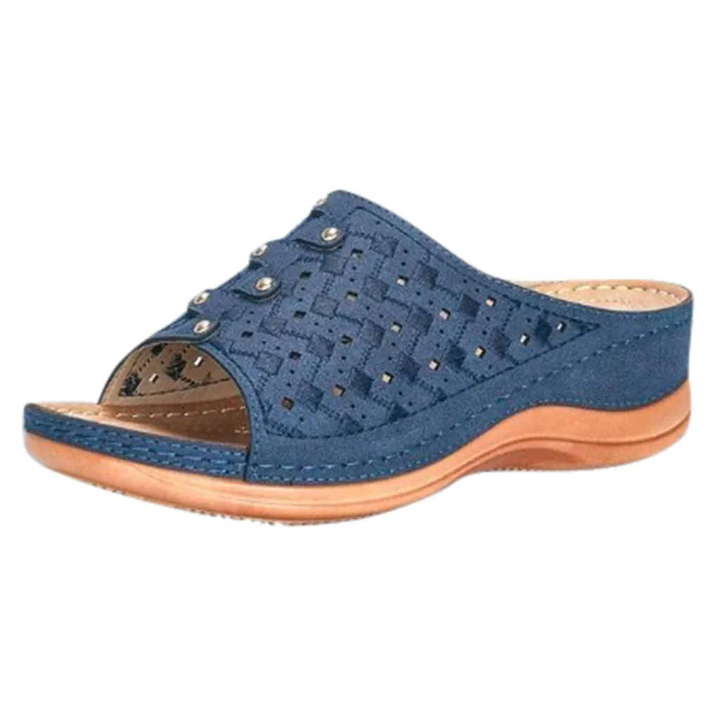 Сандалии женские на низком каблуке удобные Босоножки с открытым носком