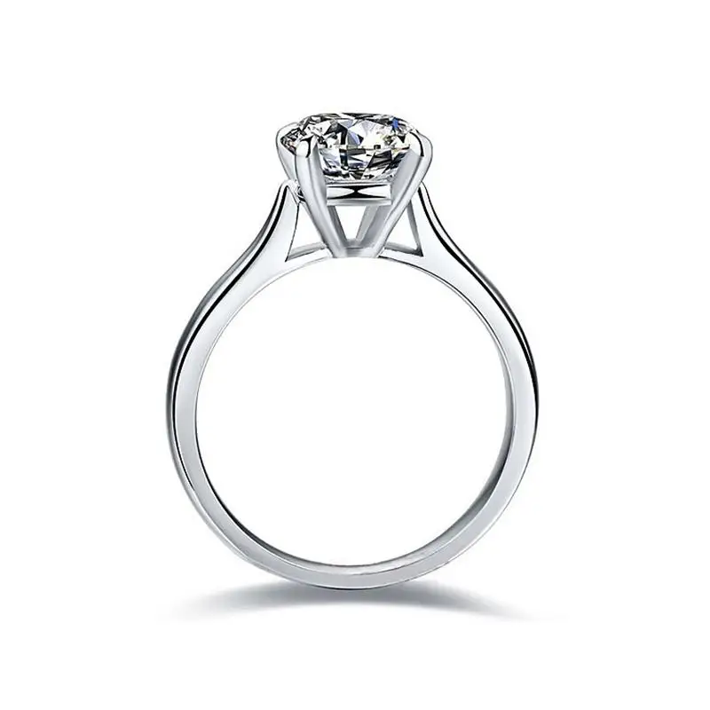 

Fashion Luxury 925 SilverRing 18K Gold Jewelry Natural 2.0ct Zirconia Gem Wedding Rings For Women