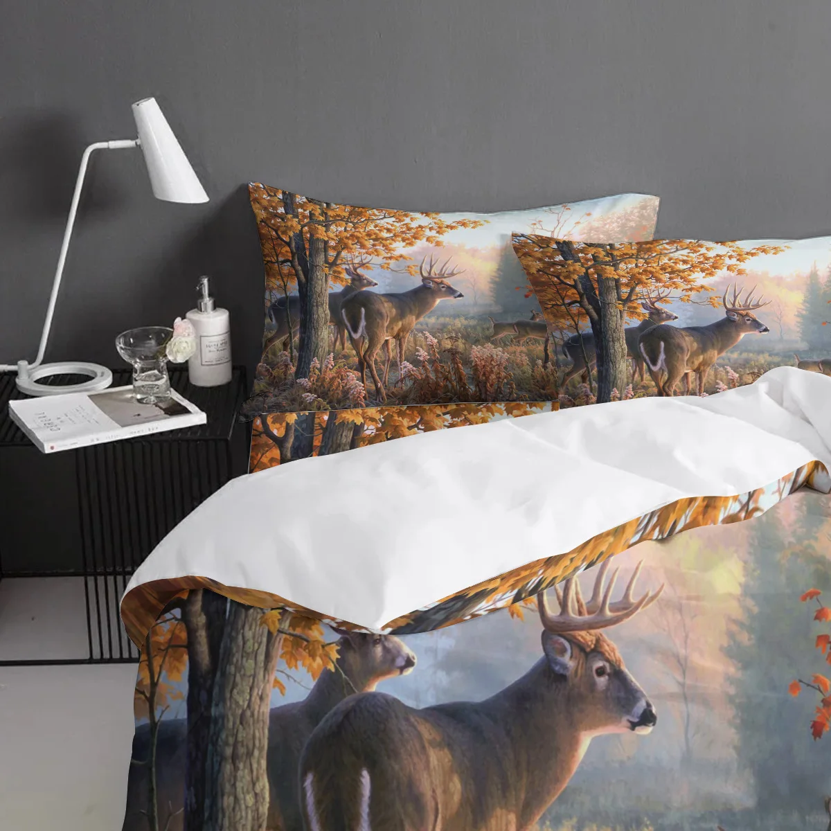 Комплект постельного белья из 2/3/4 предметов с рисунком оленя березы кленового