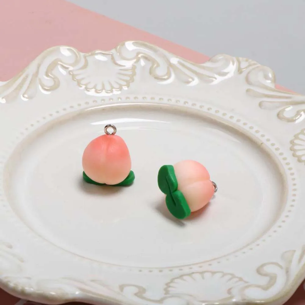 2 шт. мягкие керамические подвески в виде розового персика | Украшения и